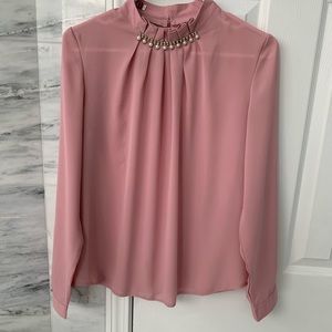 Pink neck line blouse